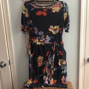 Anthropologie floral 3/4 sleeve dress.